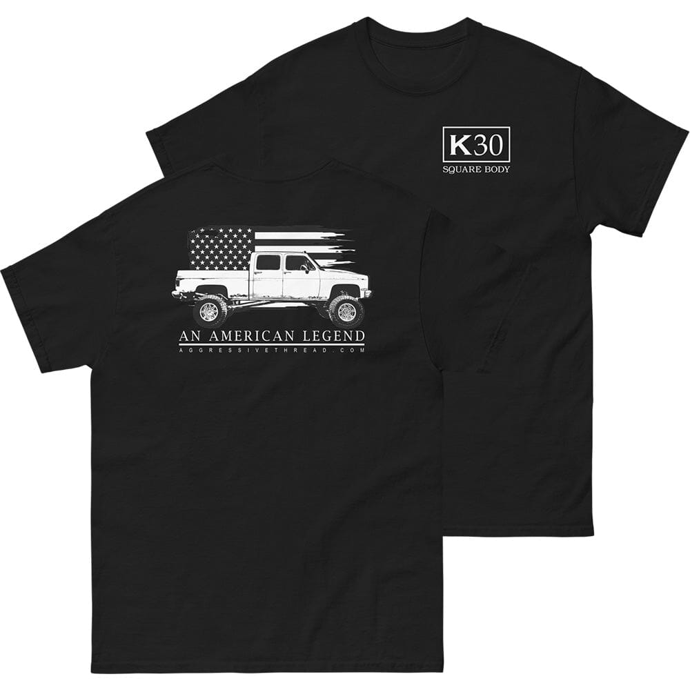 Square Body T-Shirt Crew Cab K30 From Aggressive Thread - Color Black