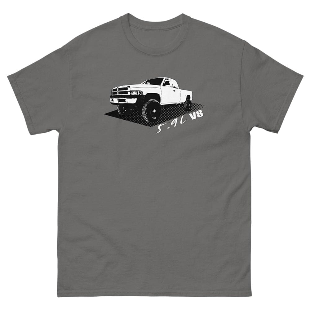 2nd Gen Dodge Ram Truck T-Shirt From Aggressive Thread - Color Grey