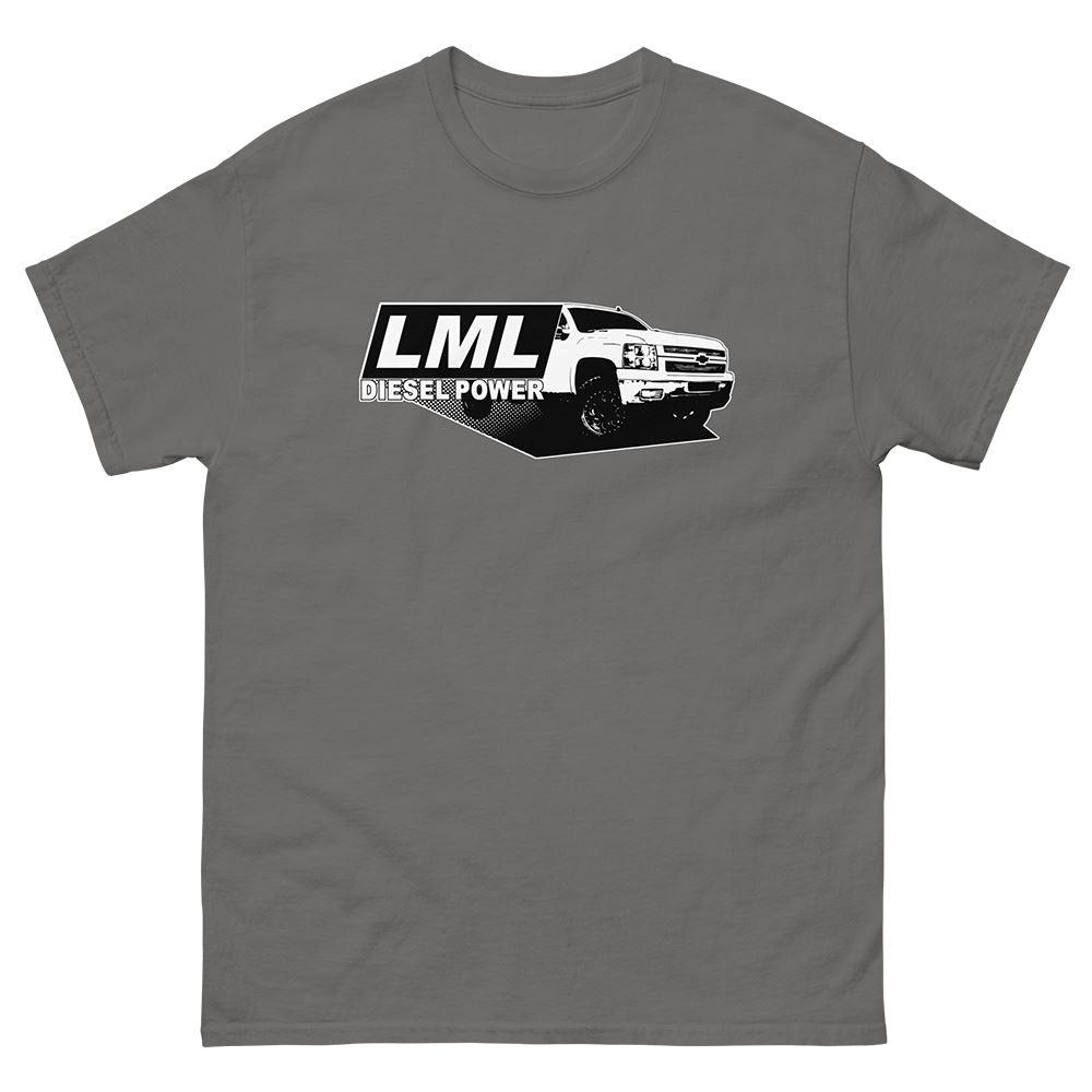 LML Duramax T-Shirt With 2010 2500 Truck - Aggressive Thread Auto Apparel - Color Grey