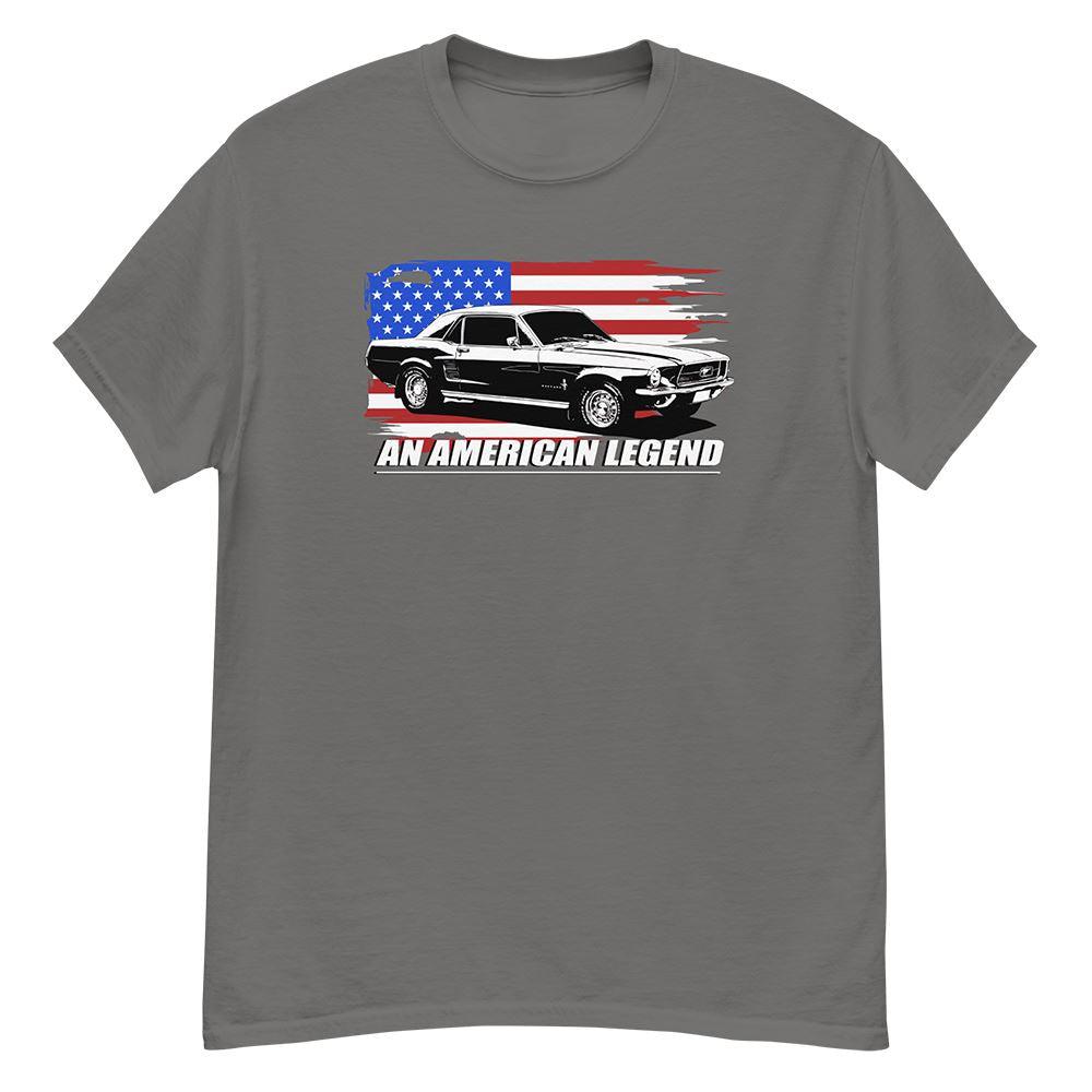 1967 Mustang Fastback T-Shirt From Aggressive Thread - Color Grey