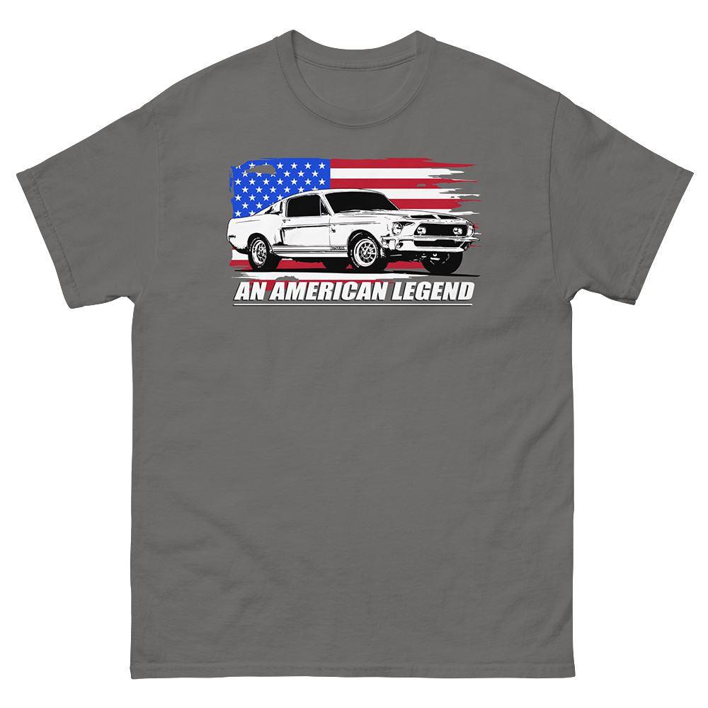 1968 Mustang Fastback T-Shirt From Aggressive Thread - Color Grey