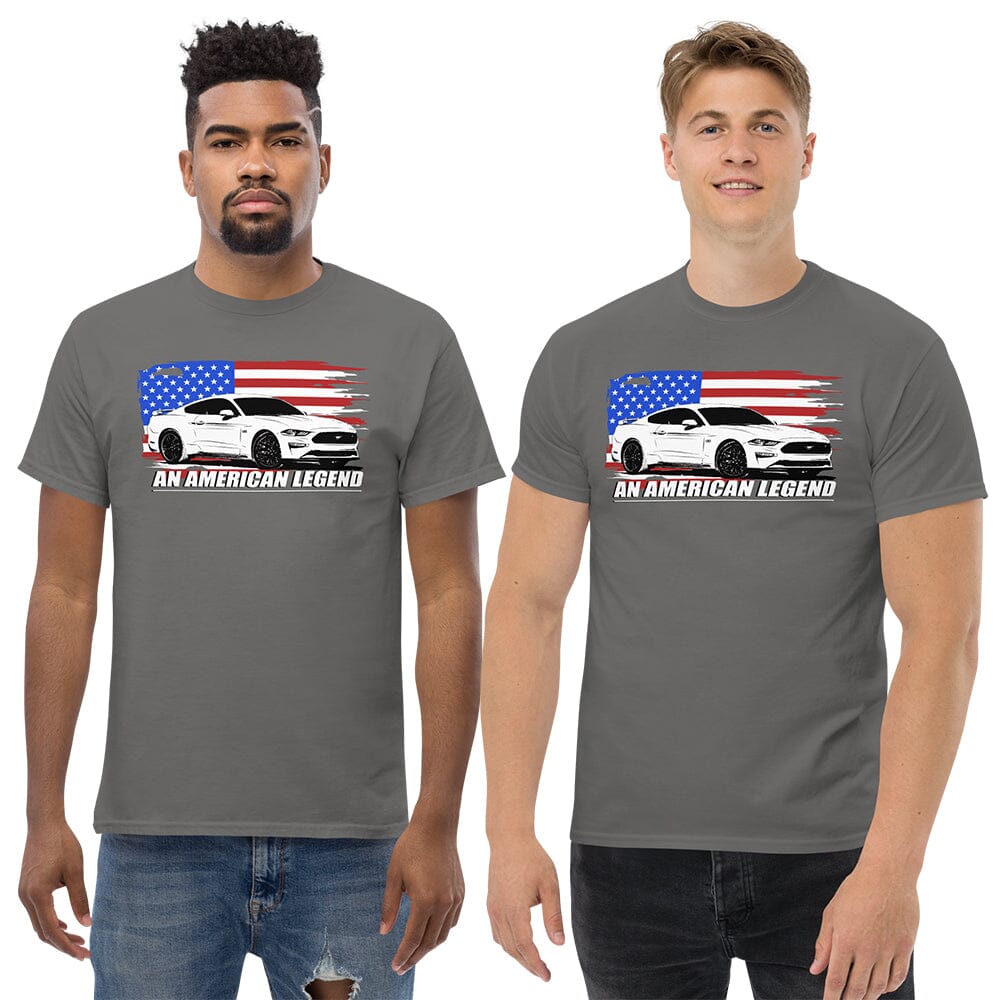 2 men modeling Mustang GT T-Shirt From Aggressive Thread - Color Grey