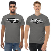Thumbnail for Men Wearing an LMM Duramax T-Shirt in Charcoal Grey From Aggessive Thread