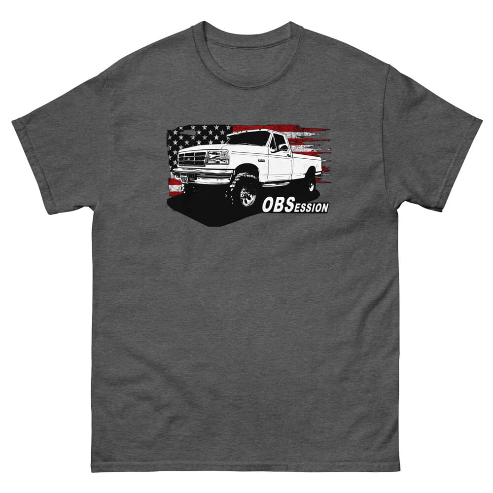 OBS Ford F250 Single Cab T-Shirt From Aggressive Thread - Color Dark Heather