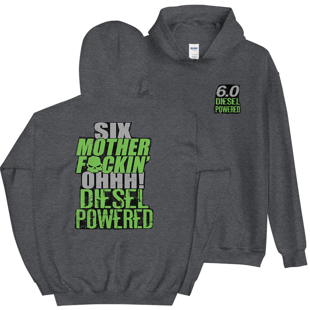 6.0 Power Stroke Hoodie From Aggressive Thread - Color Grey