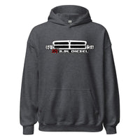 Thumbnail for 12v Cummins Second Gen Diesel Truck Hoodie From Aggressive Thread - color grey