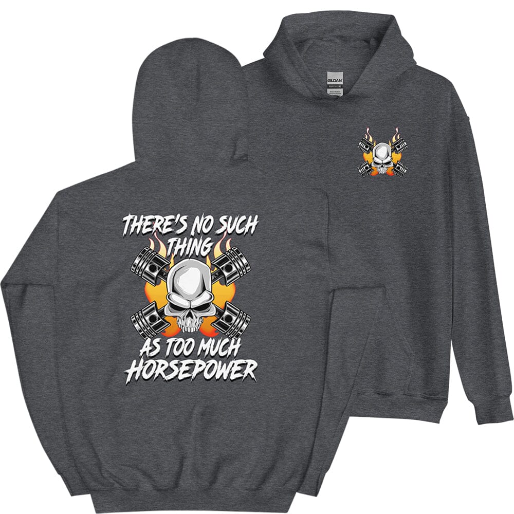 Gearhead / Car Guy Hoodie From Aggressive Thread - front and Back in Grey