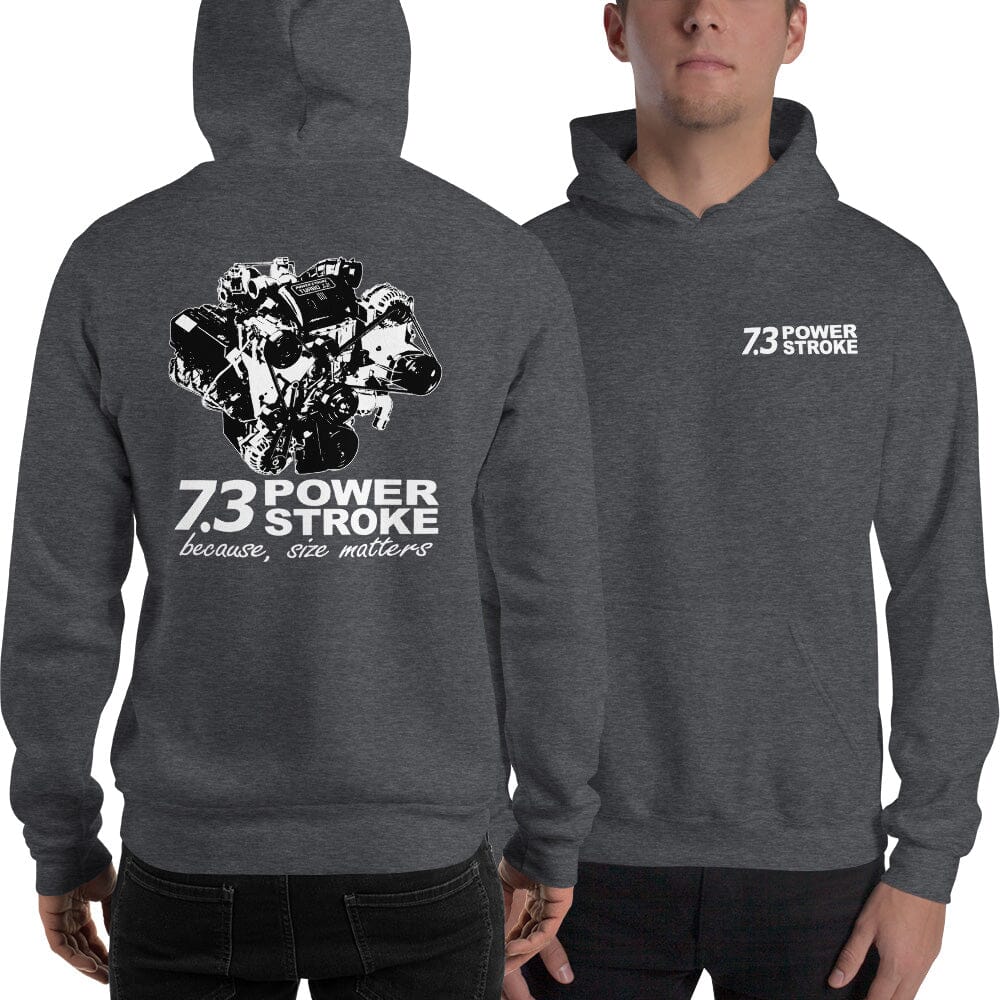 Man Posing in 7.3 Power Stroke Size Matters From Aggressive Thread - Color Grey
