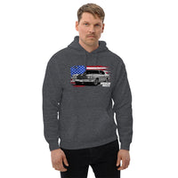 Thumbnail for Man Wearing a 1970 Chevrolet Chevelle Sweatshirt Hoodie From Aggressive Thread - Grey