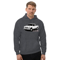 Thumbnail for Man Wearing OBS Chevy Truck Hoodie Shirt From Aggressive Thread Truck Apparel - Color Grey