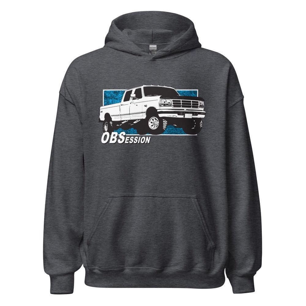 OBS Crew Cab Hoodie Sweatshirt From Aggressive Thread in Dark Heather