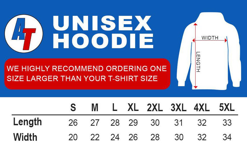 Square Body Truck Hoodie size chart