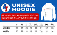 Thumbnail for 1969 Chevelle Car Hoodie Sweatshirt in white size chart
