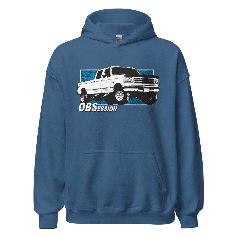 OBS Crew Cab Hoodie Sweatshirt From Aggressive Thread in Indigo Blue