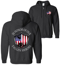 Thumbnail for Military Veteran Hoodie | POW Sweatshirt | American Flag Hoodie | Aggressive Thread Patriotic Apparel