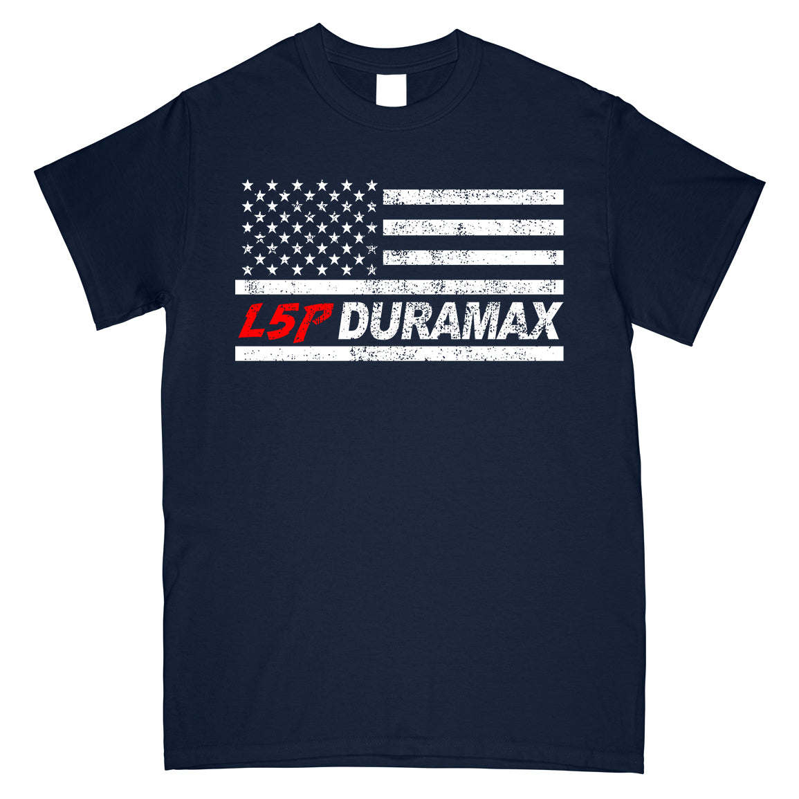 L5P American Flag Duramax T-Shirt-In-Navy-From Aggressive Thread