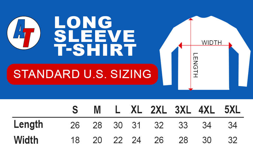 1965 Chevelle Long Sleeve T-Shirt size chart