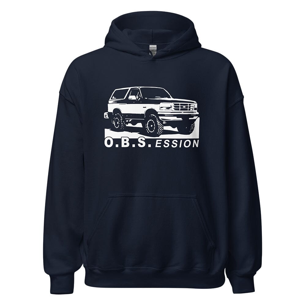 Late 90s Ford Bronco Hoodie From Aggressive Thread in Navy