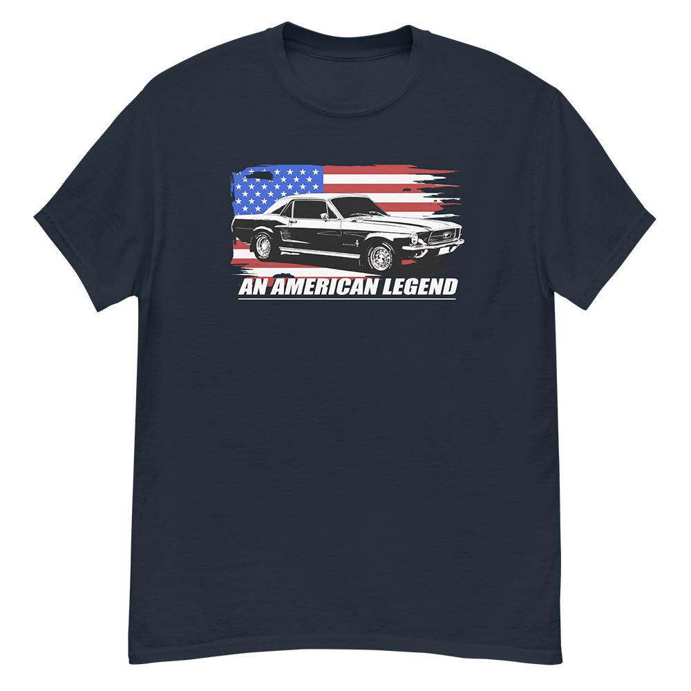 1967 Mustang Fastback T-Shirt From Aggressive Thread - Color Navy