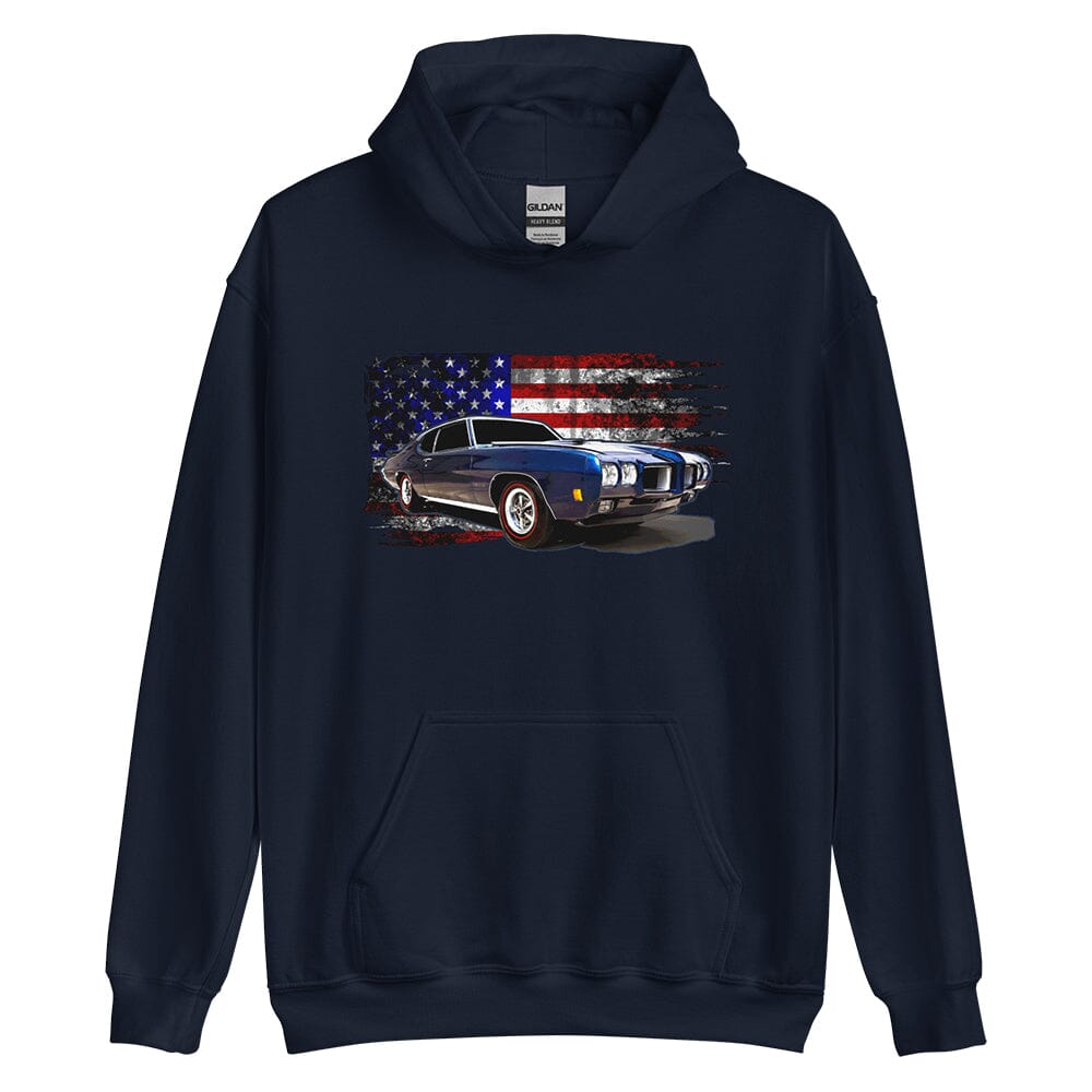70 GTO Hoodie Sweatshirt From Aggressive Thread - Navy