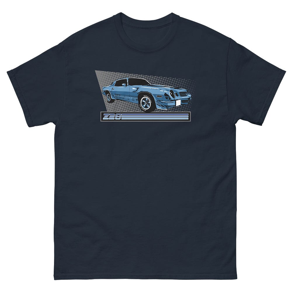 2nd Gen Z28 Camaro T-Shirt From Aggressive Thread - Color Navy