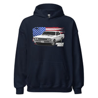 Thumbnail for 1967 Chevelle Hoodie With American Flag From Aggressive Thread. Color Navy
