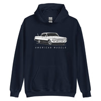 Thumbnail for 1964 Impala Chevelle Hoodie From Aggressive Thread Muscle Car Apparel - Navy