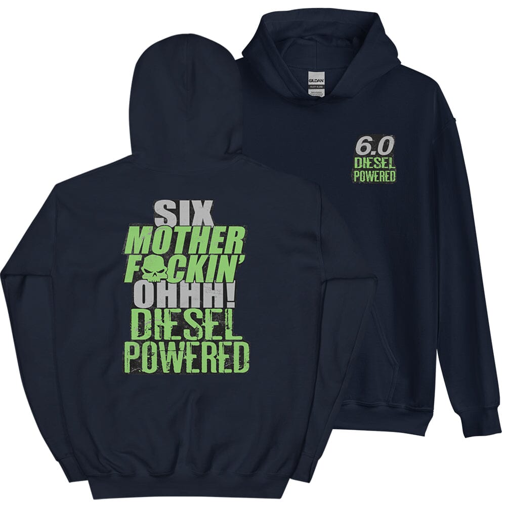 6.0 Power Stroke Hoodie From Aggressive Thread - Color Navy