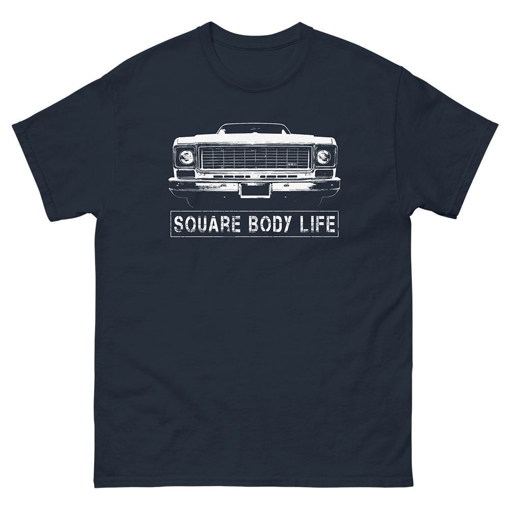 73-75 Square Body T-Shirt in navy from Aggressive Thread