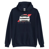 Thumbnail for Dodge Challenger Hoodie From Aggressive Thread - Color Navy