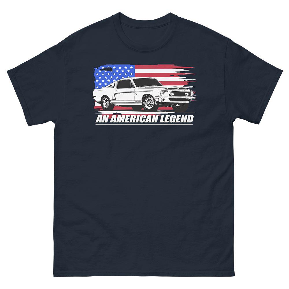 1968 Mustang Fastback T-Shirt From Aggressive Thread - Color Navy