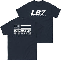Thumbnail for LB7 Duramax T-Shirt - American Muscle Flag-In-J Navy-From Aggressive Thread