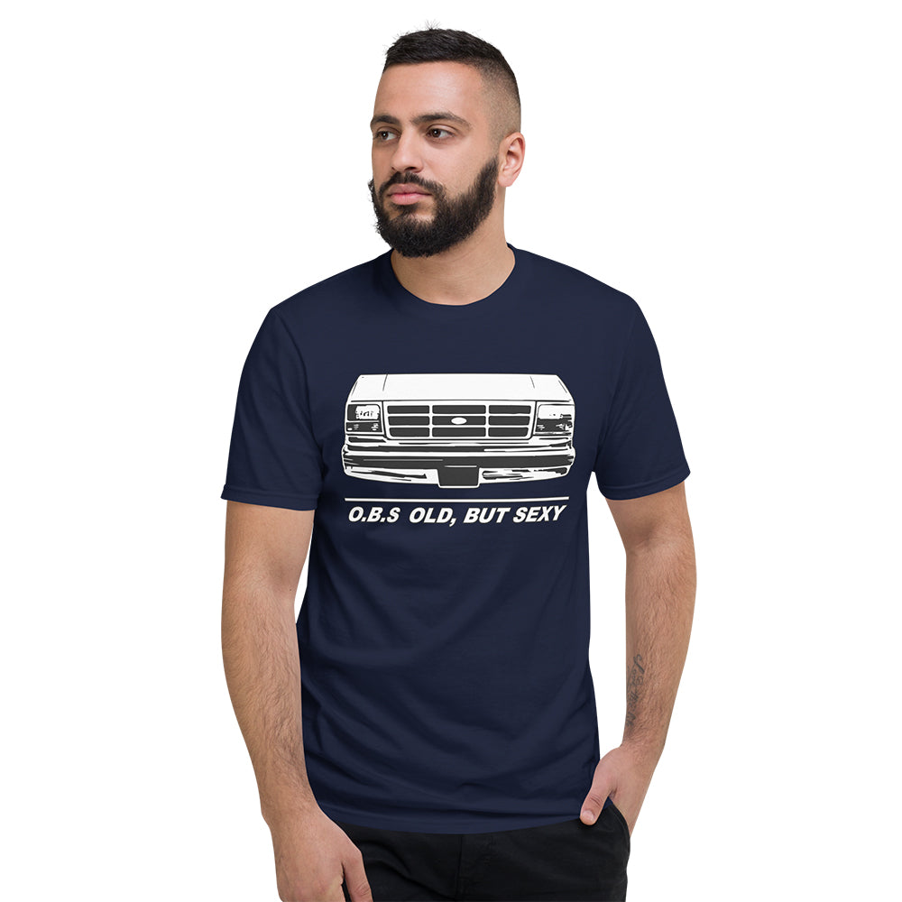 Man Wearing Ford OBS T-Shirt - Old But Sexy - Navy