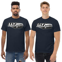 Thumbnail for Men Wearing a LLY Duramax T-Shirt in Navy From Aggressive Thread