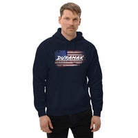 Thumbnail for Man Wearing a Duramax American Flag Hoodie in Navy From Aggressive Thread