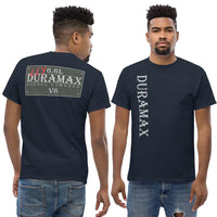Thumbnail for Man wearing a LLY Duramax T-Shirt With Vintage Sign Design