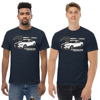 Thumbnail for Men Wearing Ford Mustang T-Shirt From Aggressive Thread - Color Navy