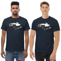Thumbnail for Men wearing a 2nd Gen Dodge Ram Truck T-Shirt From Aggressive Thread - Color Navy