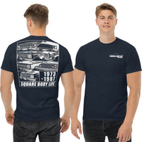 Thumbnail for Square Body T-Shirt modeled in navy
