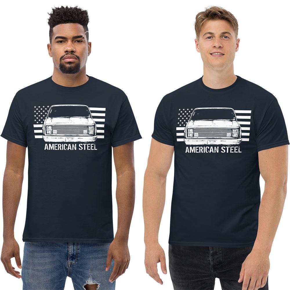 Men Wearing a Square Body C10 T-Shirt In Navy From Aggressive Thread