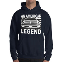 Thumbnail for Man modeling 2nd Gen Second Gen Dodge Ram An American Legend Hoodie in navy
