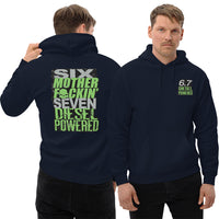 Thumbnail for Man Wearing a 6.7 Power Stroke or Cummins Hoodie From Aggressive Thread - Navy
