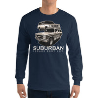 Thumbnail for Suburban Square Body Life Long Sleeve Shirt modeled in navy