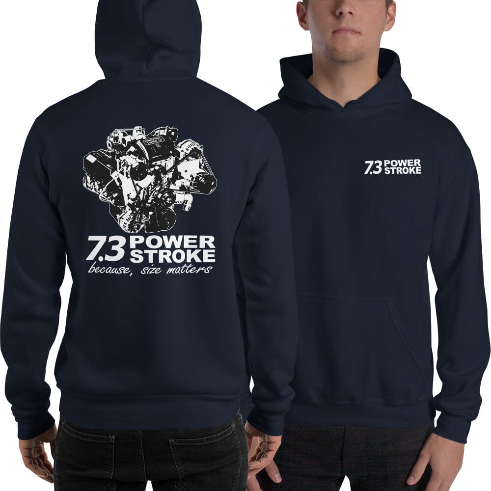 Man Posing in 7.3 Power Stroke Size Matters From Aggressive Thread - Color Navy