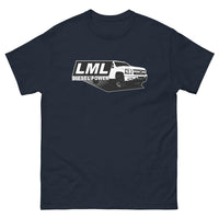 Thumbnail for LML Duramax T-Shirt With 2010 2500 Truck - Aggressive Thread Auto Apparel - Color Navy