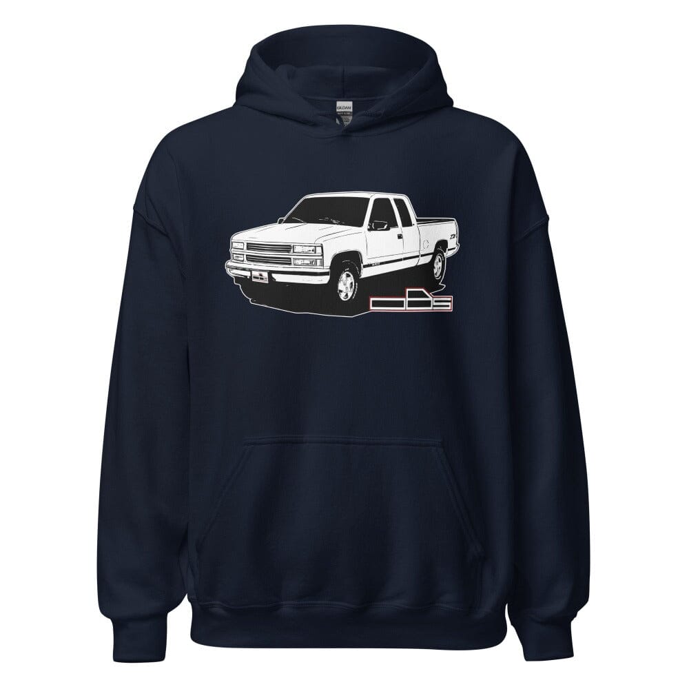 OBS Chevy Truck Hoodie Shirt From Aggressive Thread Truck Apparel - Color Navy