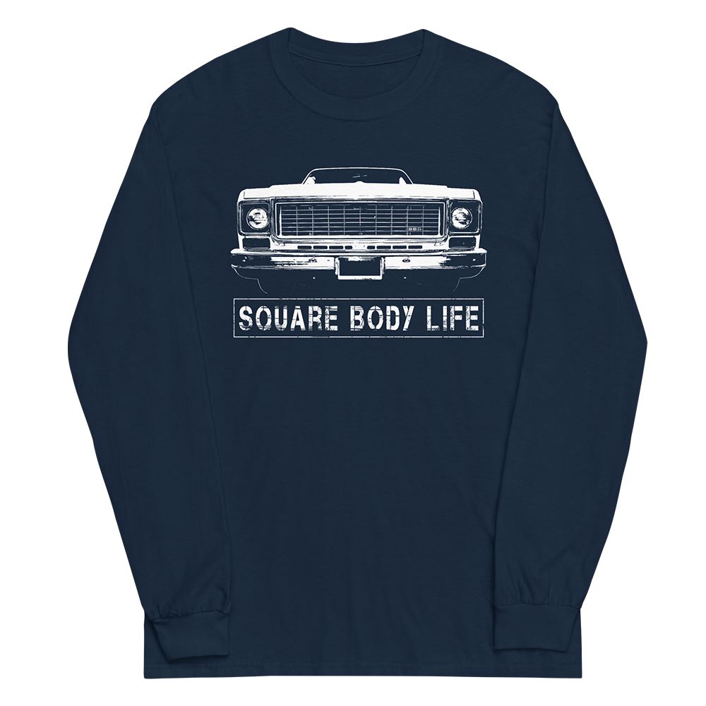 73-75 Square Body Long Sleeve Shirt in navy from Aggressive Thread