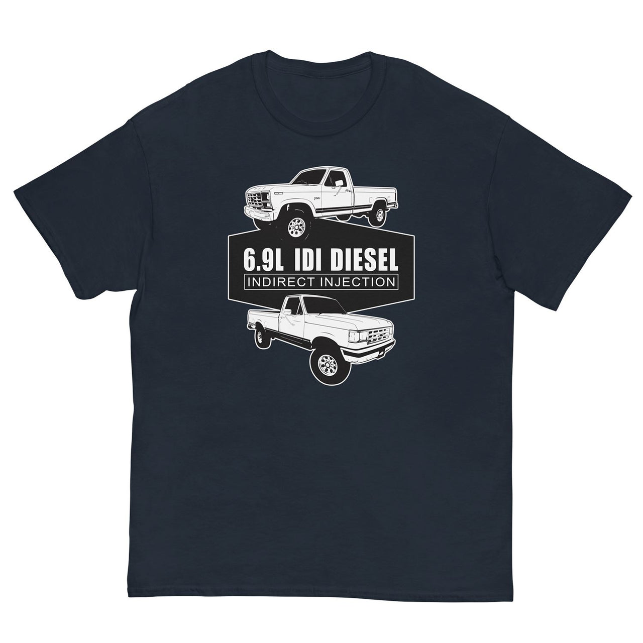 6.9 IDI Diesel OBS Truck T-Shirt-In-Navy-From Aggressive Thread