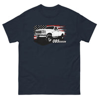 Thumbnail for OBS Single Cab Truck American Flag T-Shirt-In-Navy-From Aggressive Thread