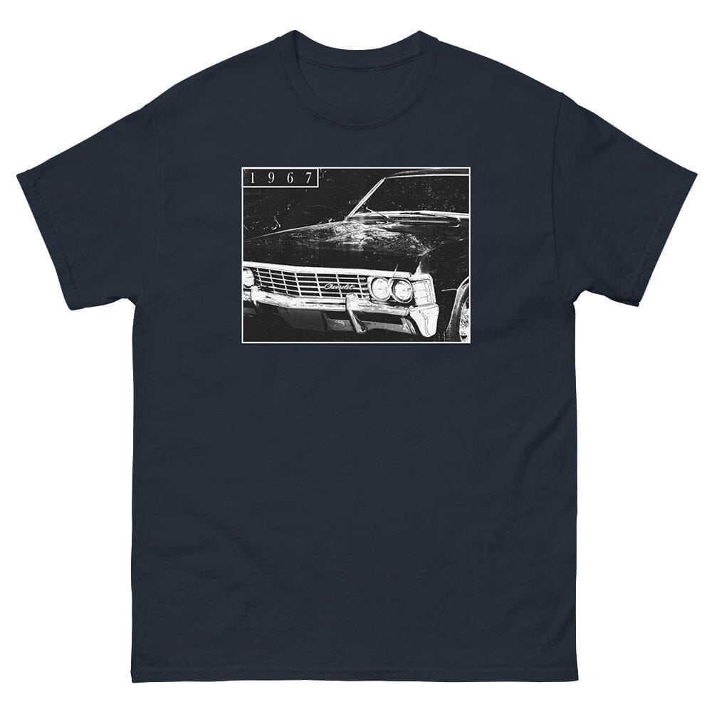 1967 Chevrolet Impala T-Shirt From Aggressive Thread - Color Navy